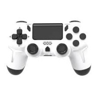 GAMINJA P412 Wireless Gamepad Bluetooth Controller for PS4/PS3/PC – Dual Vibration (White)