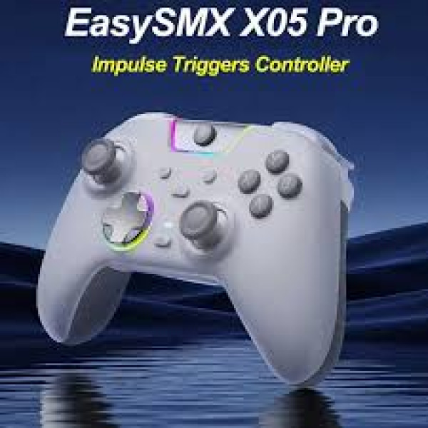 EasySMX X05 Pro RGB Wireless Gamepad Controller – Hall Effect Joysticks, Dual Rumble (White)
