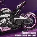 2096PCS Tech Motorbike Model Building Blocks – Pink 1:5 Scale MOC Motorcycle Bricks Toy