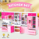 Pink Kitchen Combo Pretend Play Toy Set – 5-Piece Kitchen Playset with Lights & Sounds for Girls