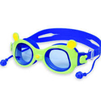 Panda HD Anti-Fog Swimming Goggles with Earplugs – Large Frame Swim Glasses for Men & Women (Blue)