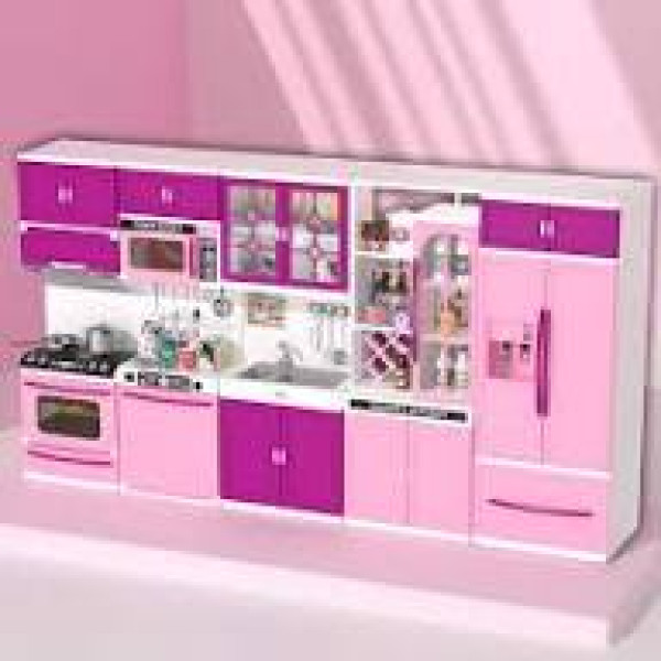 Pink Kitchen Combo Pretend Play Toy Set – 5-Piece Kitchen Playset with Lights & Sounds for Girls
