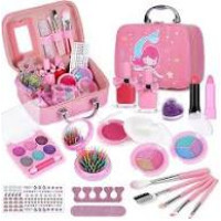 Girls Washable Princess Makeup Kit – Safe Non-Toxic Pretend Play Makeup Set for Kids