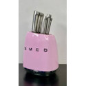 smeg pink Kitchen Knife Holder – 6-Slot Wooden Block