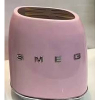 smeg pink Kitchen Knife Holder – 6-Slot Wooden Block