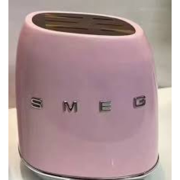 smeg pink Kitchen Knife Holder – 6-Slot Wooden Block
