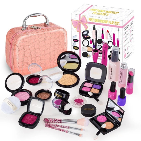 Children Makeup Set 21 PCS – Pink Princess Pretend Play Cosmetics Kit